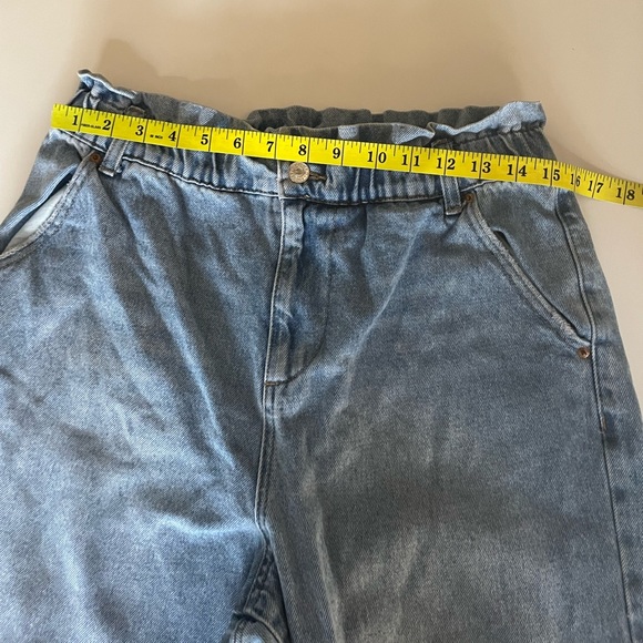 Forever 21 L High Rise Paper bag Straight Leg Mom Jeans - Picture 9 of 11